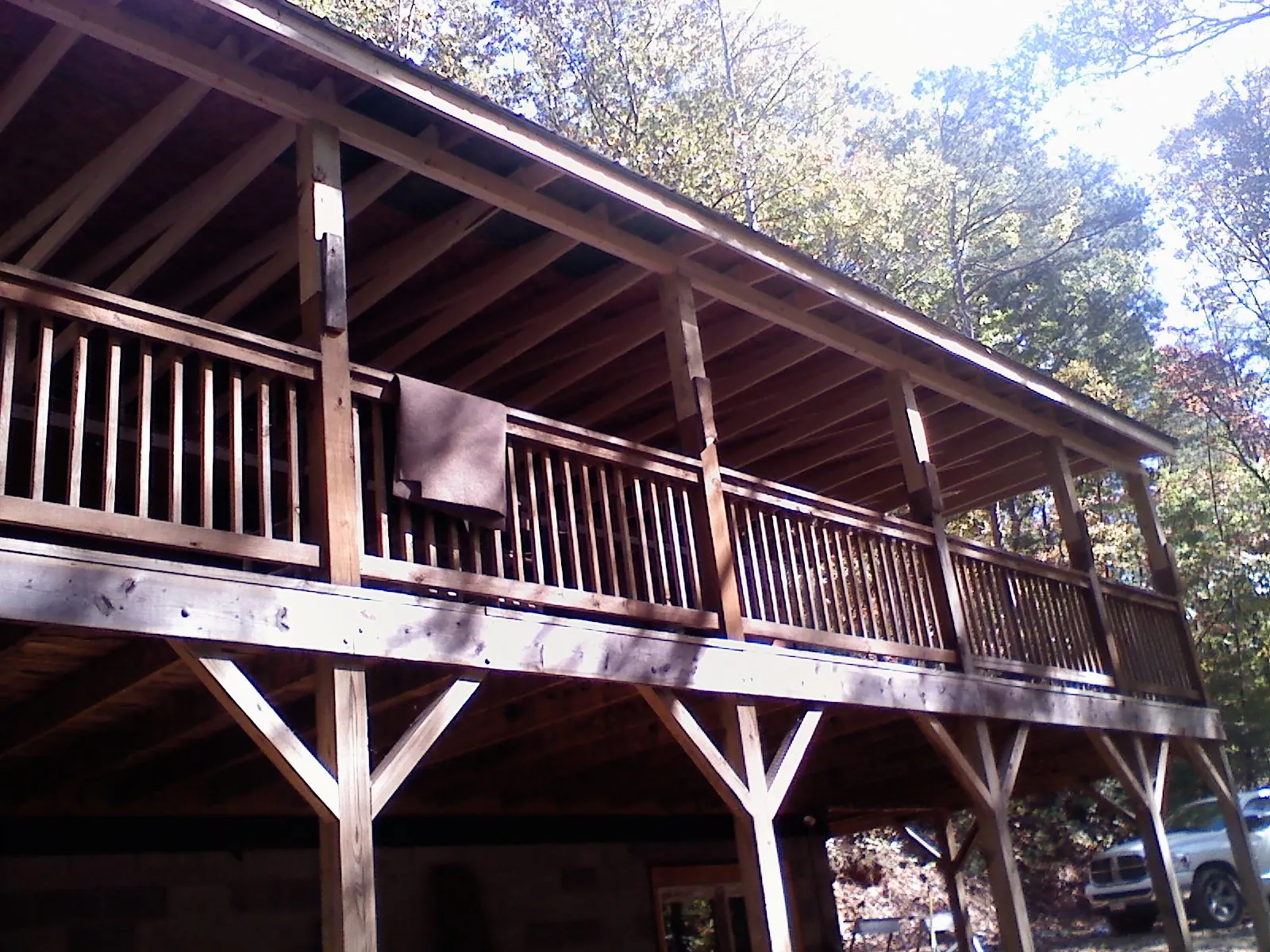 Timber framing under a new elevated porch and deck — Roof Leak Repair in Dundas by Roofing Brothers